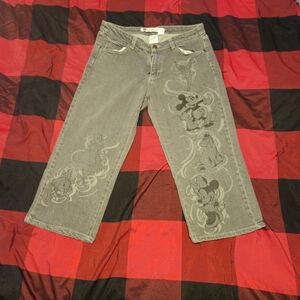 Vintage Disney Gray Denim 3/4 Length Pants
